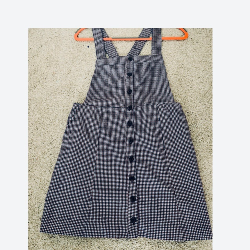 Forever 21 Plaid Bottom Down Mini Overall Dress